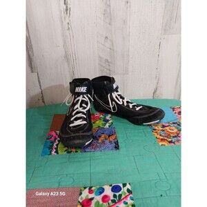 Nike Speedsweep VII Boys 5Y Wrestling Shoes Black White High Top